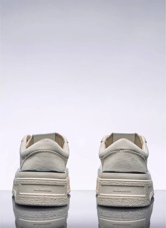 Jil Sander Chunky Sole Canvas Sneakers Beige Heren