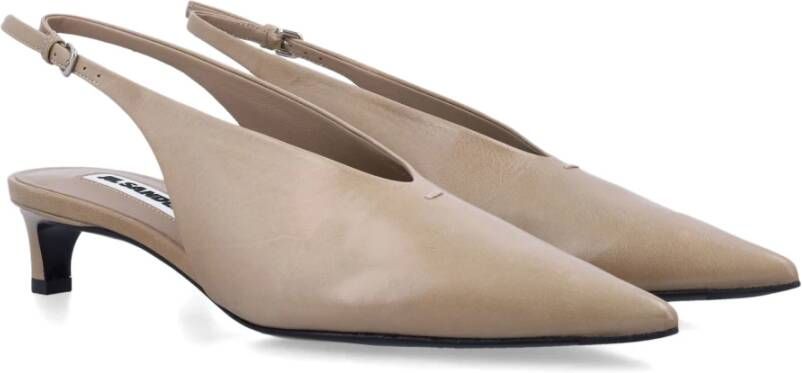 Jil Sander Donkerzand Sling-back Pumps Beige Dames