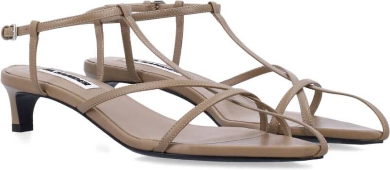 Jil Sander Donkerzandleren hoge hak sandalen Beige Dames