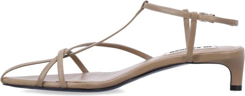 Jil Sander Donkerzandleren hoge hak sandalen Beige Dames