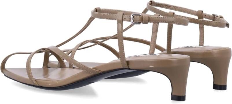 Jil Sander Donkerzandleren hoge hak sandalen Beige Dames