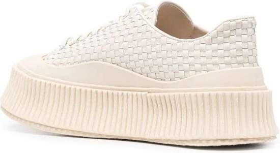 Jil Sander Elegante Beige Leren Sneakers Beige Dames