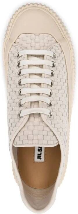 Jil Sander Elegante Beige Leren Sneakers Beige Dames