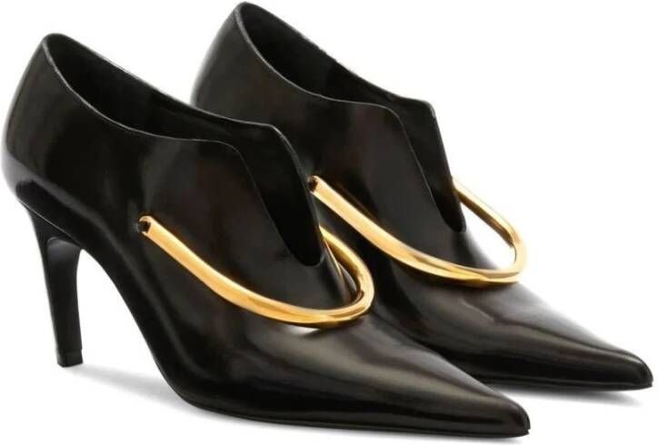 Jil Sander Elegante Zwarte Lage Hak Enkellaarsjes Black Dames