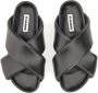 Jil Sander Gevoerde Leren Pantoffels Black Heren - Thumbnail 2