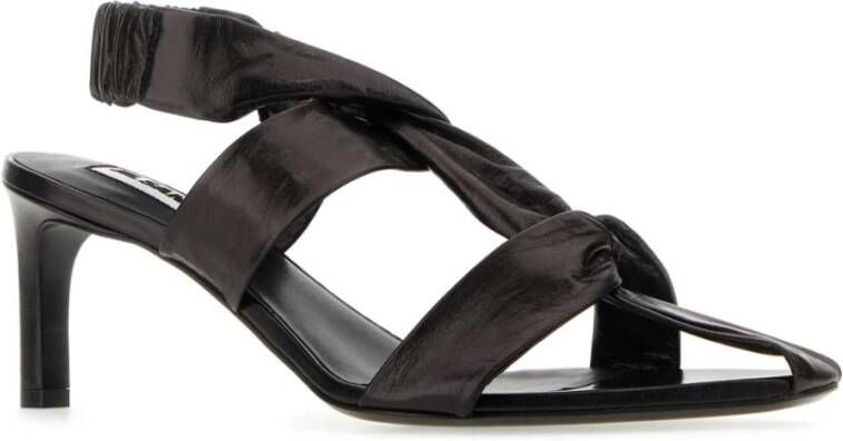 Jil Sander Verhoog je stijl met zwarte leren sandalen Zwart Dames