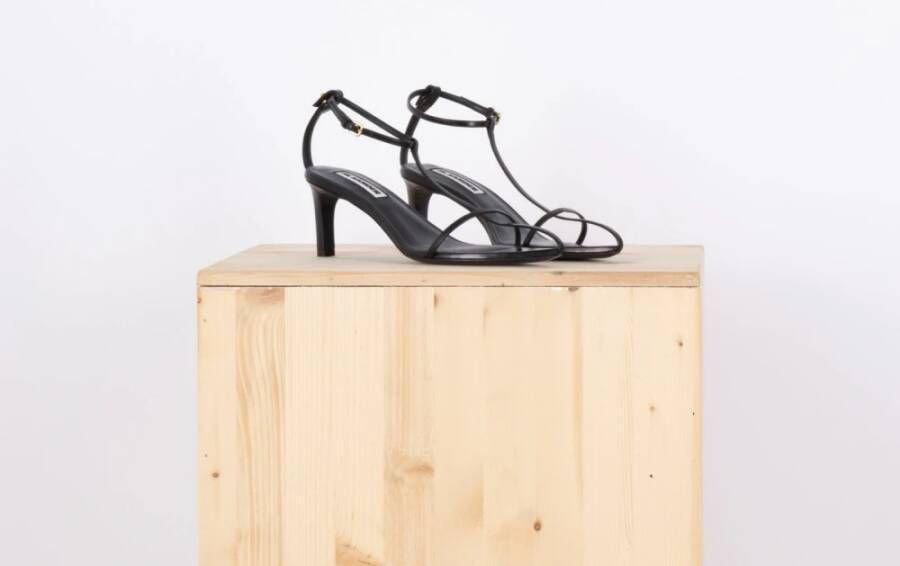 Jil Sander Hoge Hak Leren Sandalen Black Dames