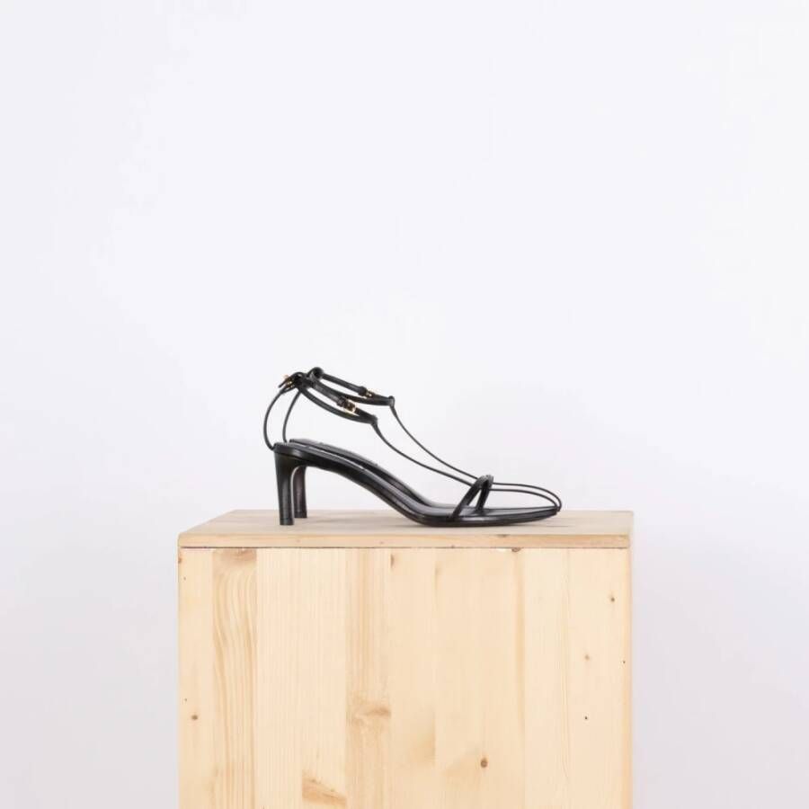 Jil Sander Hoge Hak Leren Sandalen Black Dames