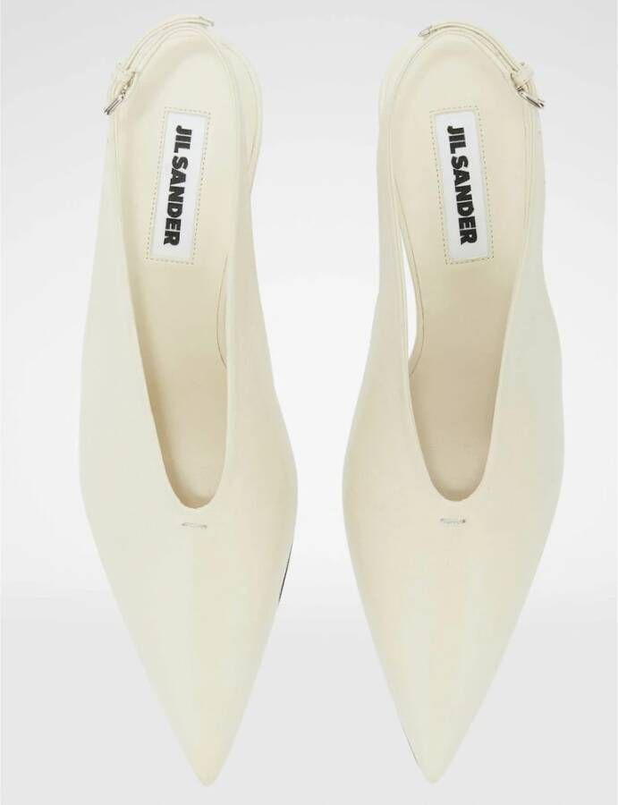 Jil Sander Krijt Slingback Sandalen White Dames