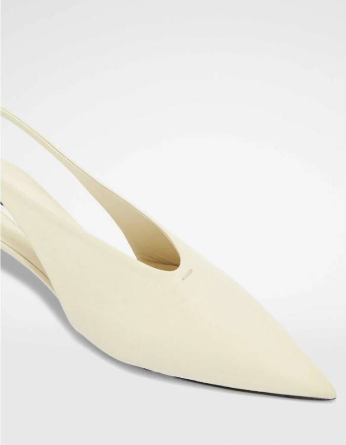 Jil Sander Krijt Slingback Sandalen White Dames