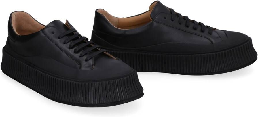 Jil Sander Lage Lambsleren Sneakers Black Heren