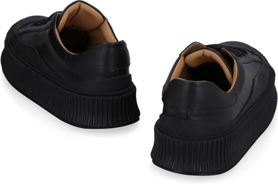 Jil Sander Lage Lambsleren Sneakers Black Heren