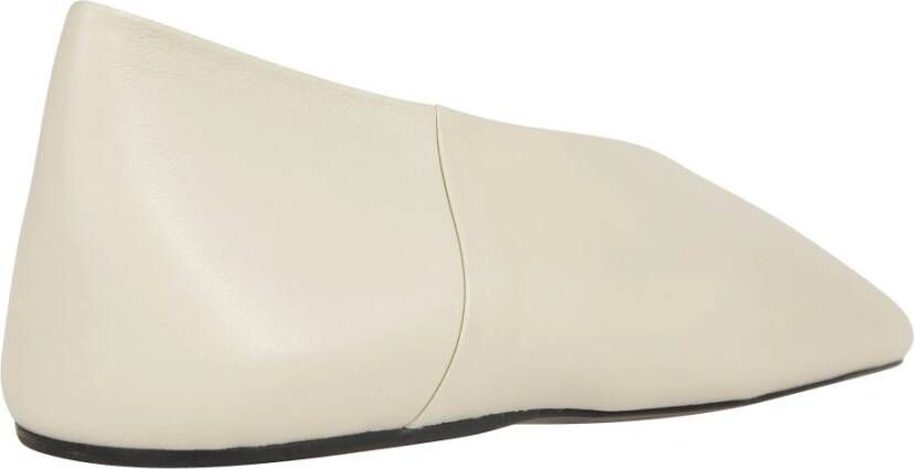 Jil Sander Leren Ballerina Schoenen White Dames