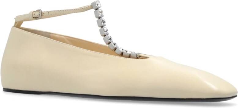 Jil Sander Leren ballerina's Beige Dames