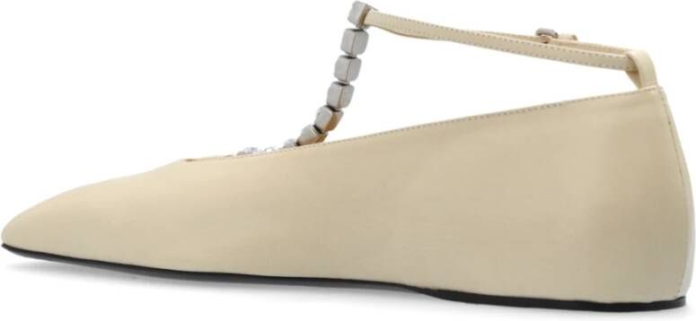 Jil Sander Leren ballerina's Beige Dames