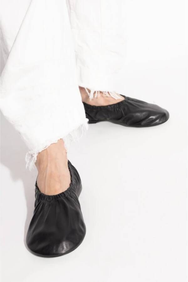 Jil Sander Leren Ballerina's Black Dames