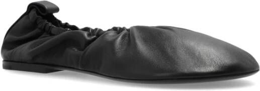 Jil Sander Leren Ballerina's Black Dames