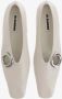 Jil Sander Leren Ballet Flats Gouden Detail Italië White Dames - Thumbnail 2