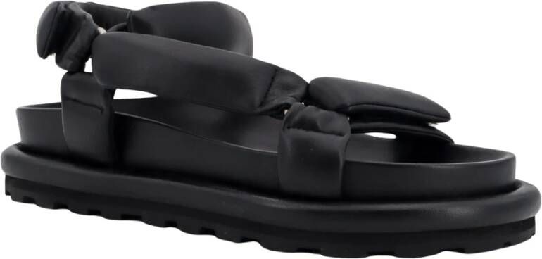 Jil Sander Leren Band Sandalen Black Heren