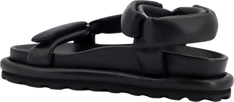 Jil Sander Leren Band Sandalen Black Heren