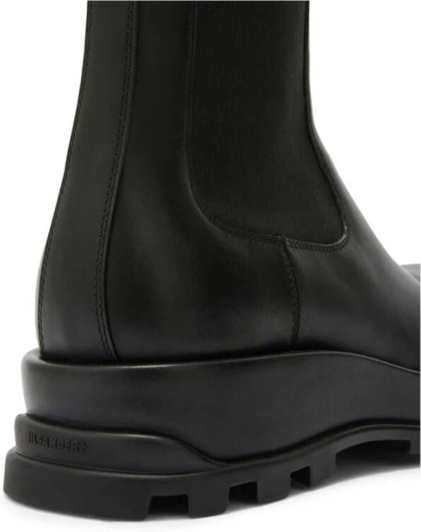 Jil Sander Leren Chelsea Boots met Vibram-buitenzool Black Heren