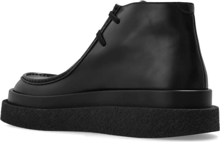 Jil Sander Leren enkellaarzen Black Heren