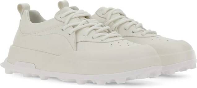 Jil Sander Leren Orb Sneaker Gemaakt in Italië White Heren