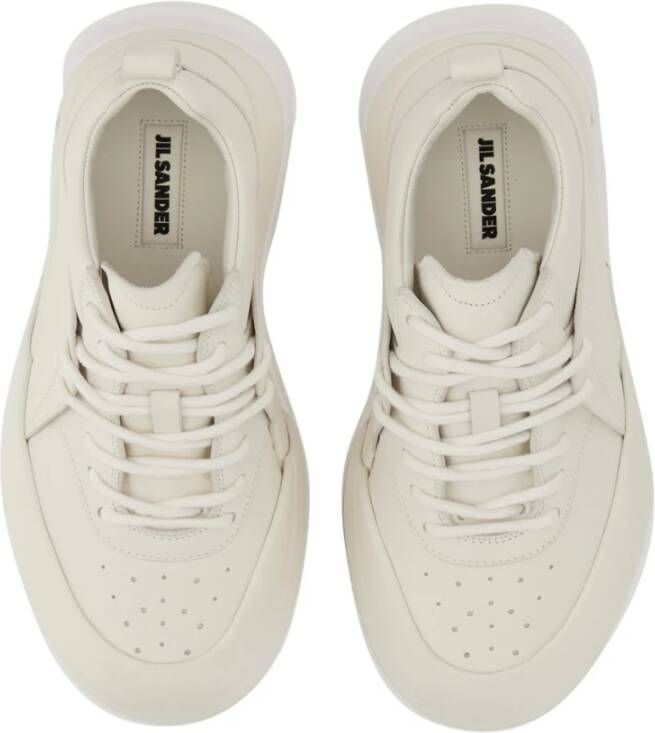 Jil Sander Leren Orb Sneaker Gemaakt in Italië White Heren