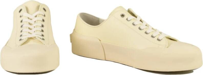 Jil Sander Leren Rubberen Zoolschoenen Beige Dames