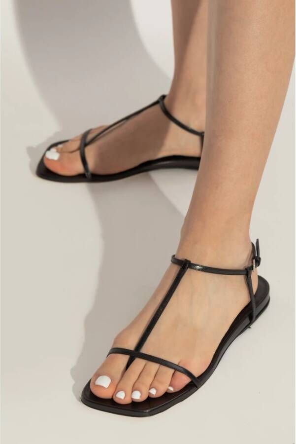 Jil Sander Leren sandalen Black Dames