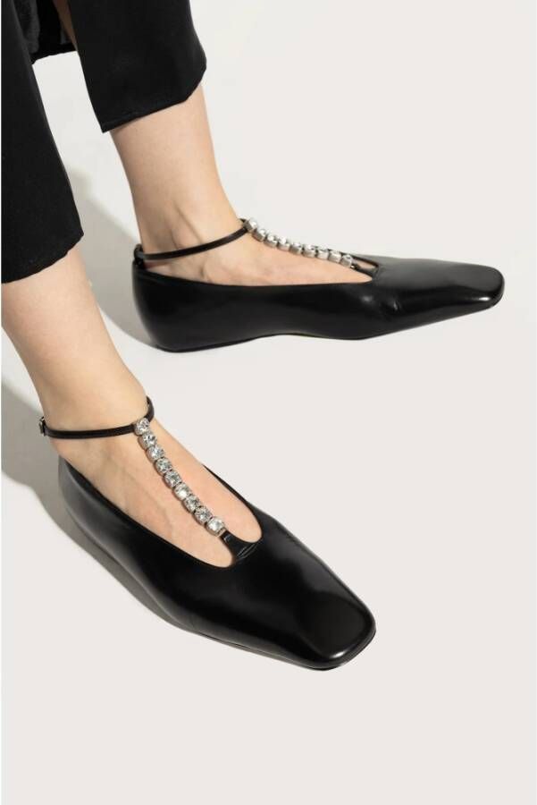 Jil Sander Leren schoenen Black Dames