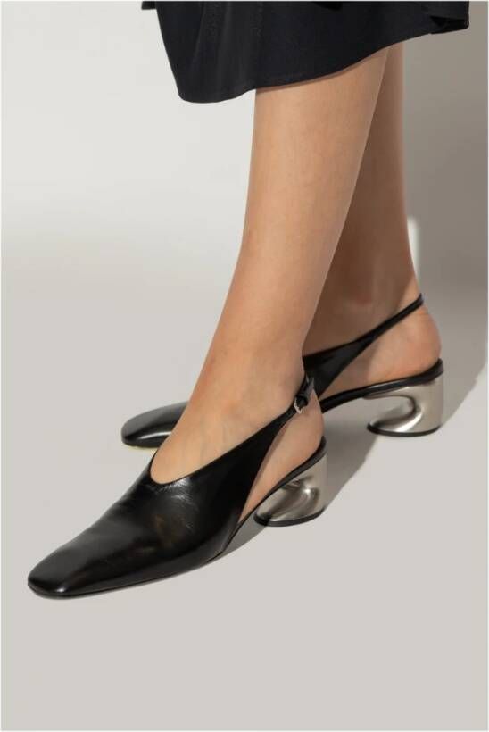 Jil Sander Leren schoenen met hak Black Dames