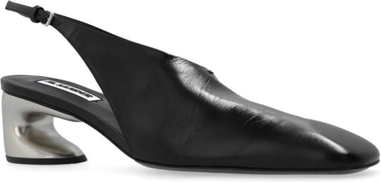 Jil Sander Leren schoenen met hak Black Dames