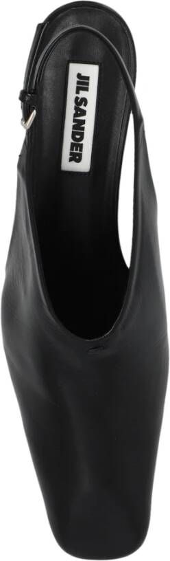 Jil Sander Leren schoenen met hak Black Dames