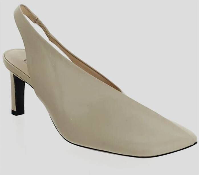 Jil Sander Leren Sling Back Décolleté Schoen White Dames