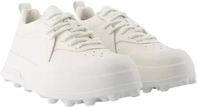 Jil Sander Pre-owned Leather sneakers White Heren