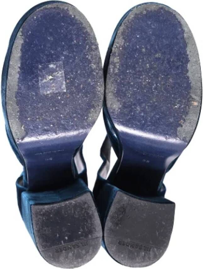 Jil Sander Pre-owned Velvet heels Blue Dames