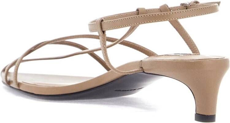 Jil Sander Puntige hoge leren sandalen Beige Dames