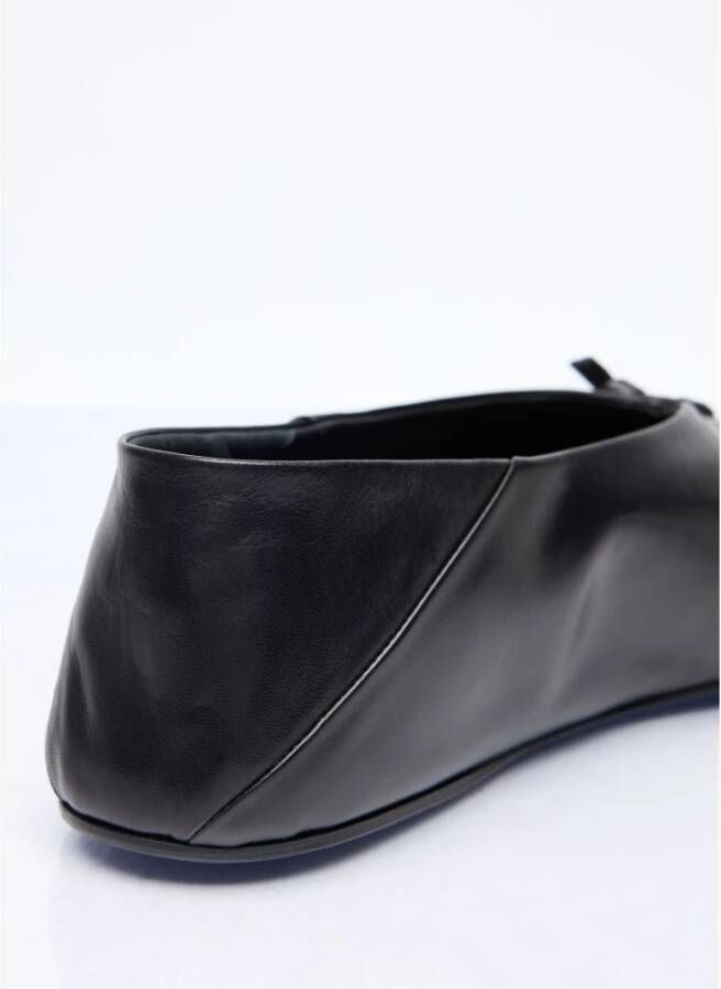 Jil Sander Puntige Leren Ballerina Flats Black Dames