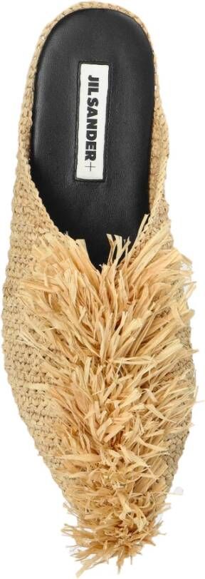 Jil Sander Raffia Slides Beige Dames