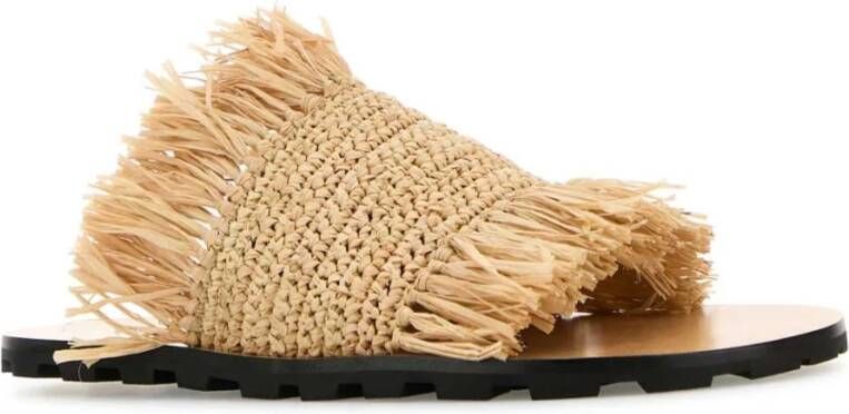 Jil Sander Raffia teenslippers Beige Dames