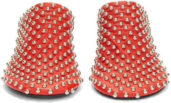 Jil Sander Rode Leren Stud Slip-On Schoenen Red Dames