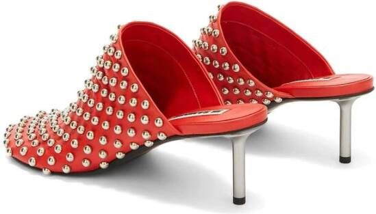 Jil Sander Rode Leren Stud Slip-On Schoenen Red Dames