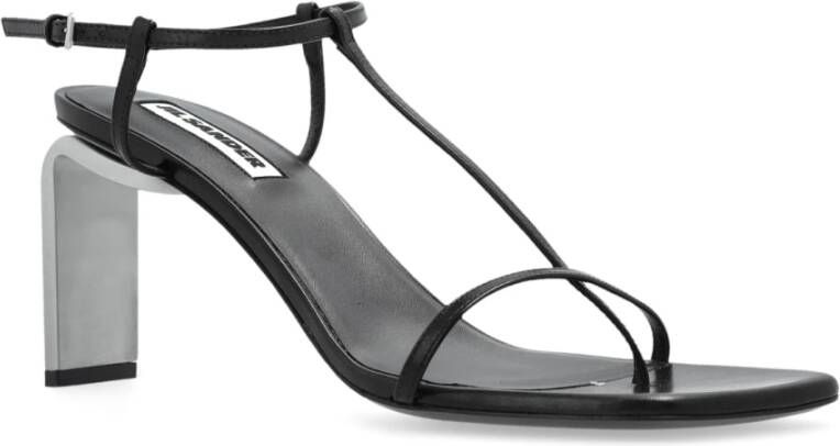 Jil Sander Sandalen met metalen hak Black Dames