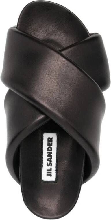 Jil Sander Chunky Crossover Strap Platte Schoenen Zwart Dames