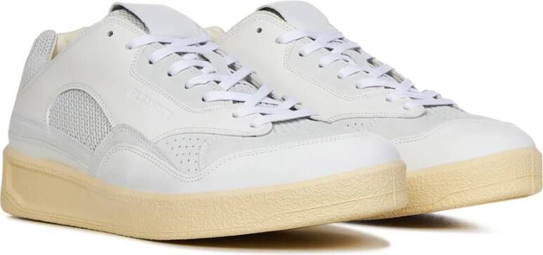 Jil Sander Witte Sneakers met Vetersluiting Wit Heren