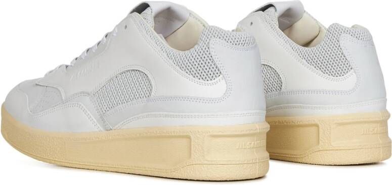 Jil Sander Witte Sneakers met Vetersluiting Wit Heren