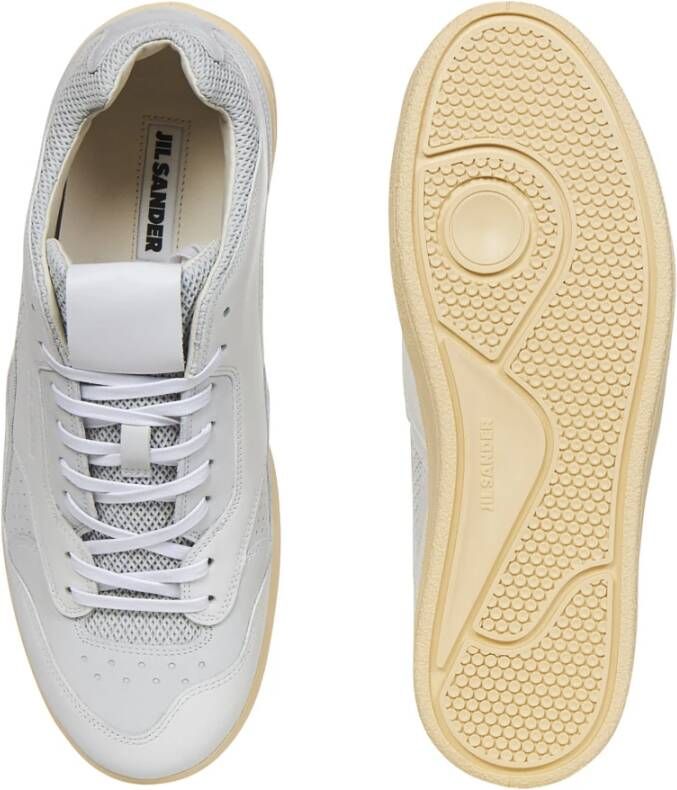 Jil Sander Witte Sneakers met Vetersluiting Wit Heren