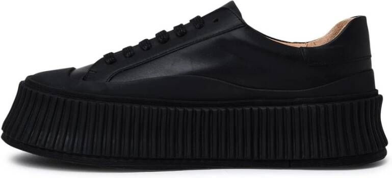 Jil Sander Zwarte leren sneaker Zwart Dames