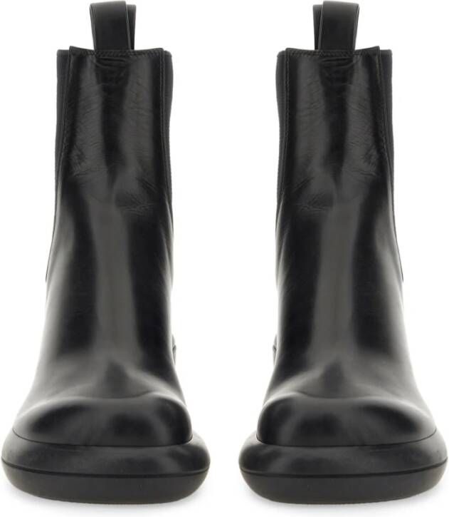 Jil Sander Stijlvolle leren laarzen met 7 cm hak Black Dames